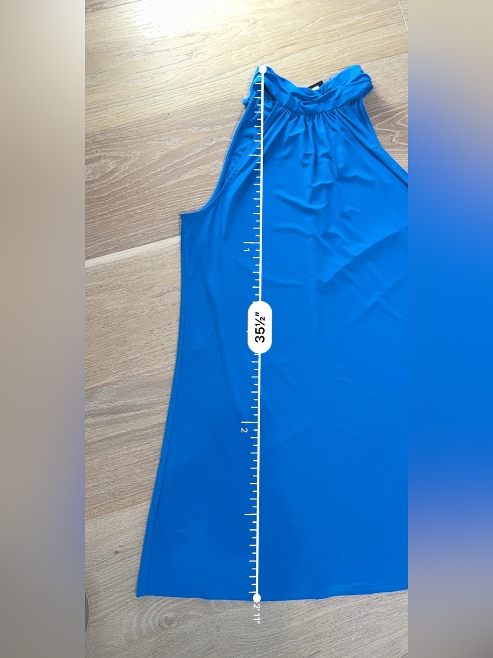 NWT Express Cowl Neck Halter Shift Dress Blue Size Medium - Picture 5 of 8